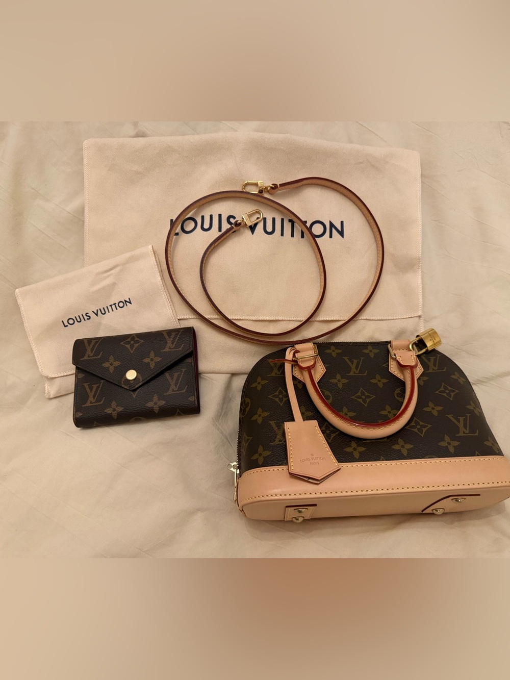 Louis Vuitton Monogram Alma BB in Mono Canvas with Victorian Wallet.